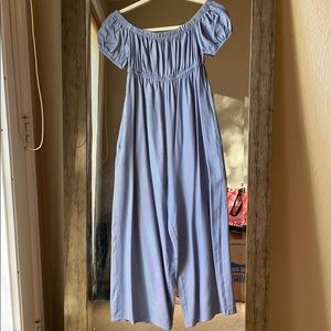 Blue striped Kimchi Blue cropped jumpsuit